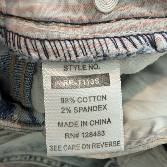 Forever 21 Distressed Denim Jean Overall Shorts Acid Wash Size S - Picture 6 of 6